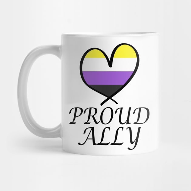 Proud Ally LGBT Gay Pride Month Nonbinary Flag by artbypond